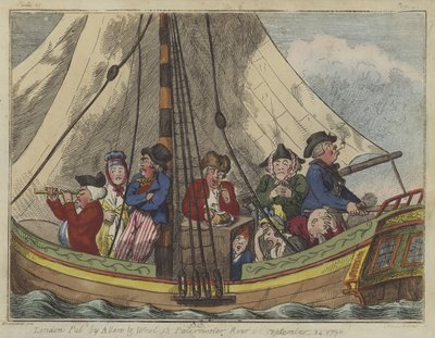 Un viaggio per mare, 1796 da Isaac Robert Cruikshank